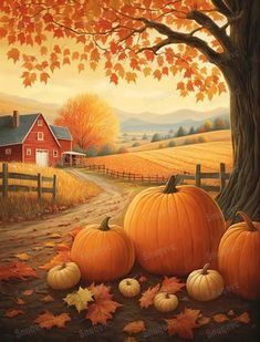 Pumpkin Patch Painting On Canvas, Thanksgiving Paintings, Pictures Of Fall, Fall Jigsaw Puzzles, Autumn Puzzle, Brain Exercises, Autumn Landscapes, Autumn Pictures, Botanical Flowers Print