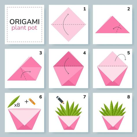 Origami For Kids, Cute Origami, Wedding People, Cityscape Photos, Nature Backgrounds, Background Banner, The Plant, Plant Pot, Potted Plants