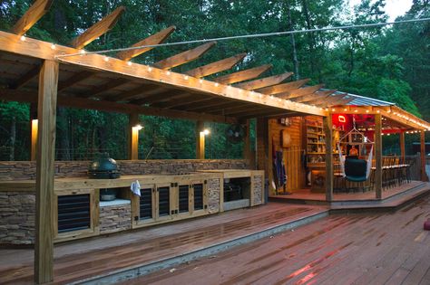 Bbq Shack, Barbecue Area, Bbq Area, Bar Ideas, Outdoor Grill, Outdoor Rooms, Common Area, Open Air, Outdoor Area