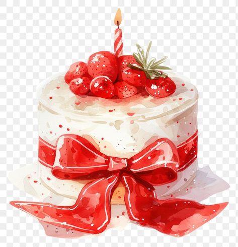 Strawberry Coquette, Coquette Cake, Cream Illustration, Cake Background, Strawberry Birthday Cake, Cake Png, Food Illustration Art, Plant Aesthetic, Food Illustration