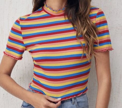 Summer Candy, Candy Stripes, Mock Turtleneck, Rainbow Pride, Mock Neck, Knit Top, Turtle Neck, Womens Sizes, Candy