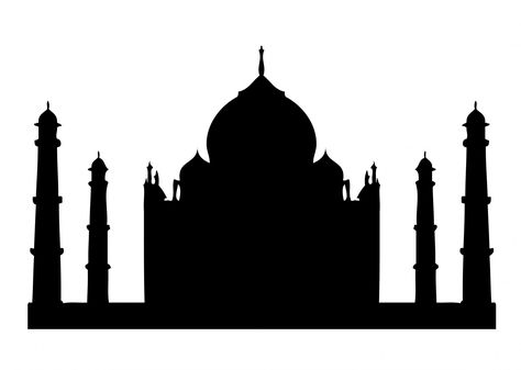 Around The World Decorations, World Decorations, Silhouette Sketch, Taj Mahal India, Classroom Art Projects, Silhouette Painting, Craft Images, The Taj Mahal, Clipart Free