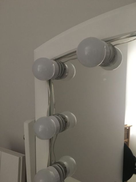 Ikea Hack LED Vanity Mirror Vanity Mirror Diy, Ikea Diy Hack, Diy Mirror With Lights, Diy Vanity Mirror With Lights, Diy Makeup Mirror, Vanity Lighting Over Mirror, Ikea Lighting, Lights Around Mirror, Diy Vanity Mirror