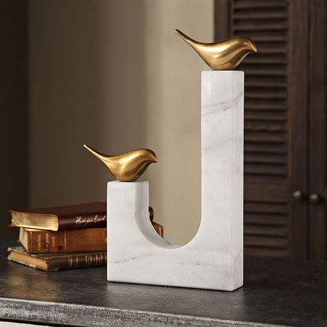 Marble Accessories, Brass Sculpture, Bird Sculpture, Stone Houses, Brass Accents, Song Bird, Nebraska Furniture Mart, Rooms Home Decor, Lamps Plus