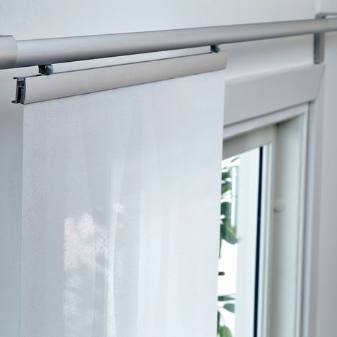 MURRUTA Panel curtain, white, 24x118" - IKEA Ikea Panel Curtains, Sliding Glass Door Window Treatments, Curtains Ikea, Sliding Glass Door Window, Sliding Door Curtains, Sliding Curtains, Door Window Treatments, Window Curtains Living Room, Patio Door Curtains