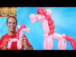 Balloon Horse, Flower Balloons Diy, Horse Balloons, My Little Pony Pinkie Pie, How To Make Balloon, Twisting Balloons, Balloon Modelling, One Balloon, Balloon Sculptures