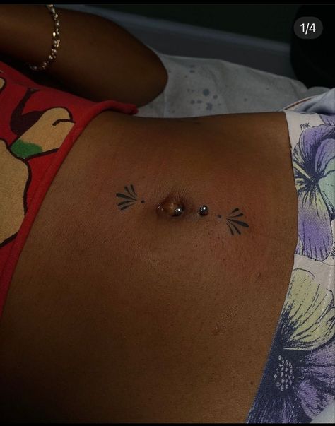 Belly Button Tattoos, Belly Button Tattoo, Button Tattoo, Belly Tattoo, Bellybutton Piercings, Wicked Tattoos, Tattoos For Black Skin, Lily Tattoo, Shoulder Tattoos For Women