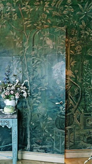 Jib Door, Ivy House, Hidden Rooms, Secret Door, Chinoiserie Wallpaper, Chinoiserie Chic, Hidden Door, Secret Rooms, Wall Treatments