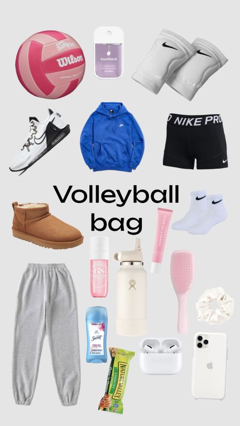 Sports Bag Essentials, Dance Class Outfit, Volleyball Tryouts, Best Volleyball Shoes, Volleyball Bag, Race Outfit, Volleyball Tournaments, Volleyball Inspiration, Volleyball Humor