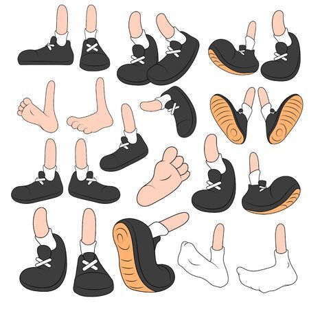 Rubber Hose Style, Cartoon Legs, Retro Character, Cartoon Style Drawing, Cartoon Shoes, Hand Drawing Reference, Rubber Hose, Body Reference Drawing, 60s Retro