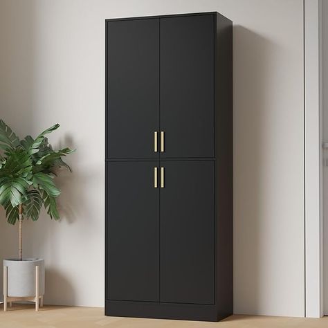 Amazon.com: Cozy Castle Black 71" Kitchen Pantry Storage Cabinet, Tall Freestanding Pantry Cabinet with Doors and Adjustable Shelves for Kitchen, Living Room : Home & Kitchen Freestanding Cupboard, Freestanding Pantry, Cozy Castle, Tall Kitchen Pantry Cabinet, Modern Kitchen Pantry, Pantry Cabinet Free Standing, Cabinet Tall, Castle Black, Tall Kitchen