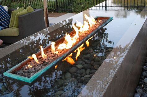 water features Water Feature Outdoor, Garden Water Features, Outdoor Fire Pit Designs, Fire And Water, Easy Landscaping, Garden Water, Water Features In The Garden, Backyard Pool Designs, Fire Features