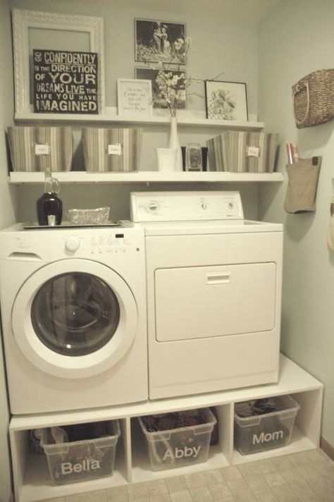 30 Brilliant Ways to Organize and Add Storage to Laundry Rooms - DIY & Crafts Small Laundry Space, Organizing Clutter, Laundry Room/mud Room, Small Laundry Room Organization, Tiny Laundry Rooms, Room Storage Diy, Farmhouse Laundry Room, Laundry Room Remodel, Laundry Closet