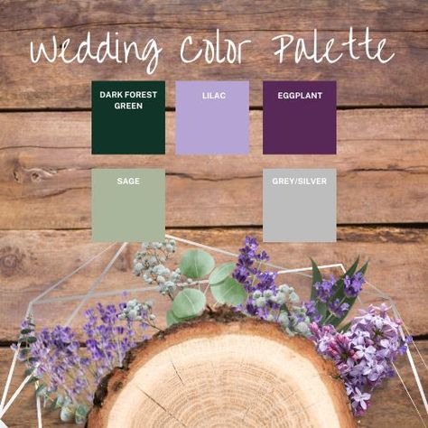 Dark Purple Wedding, Forest Green Wedding, Wedding Theme Color Schemes, Dark Green Wedding, Purple And Green Wedding, Forest Theme Wedding, Purple Wedding Theme, Green Themed Wedding, Enchanted Forest Wedding