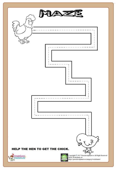 maze worksheet for kids Preschool Maze, Maze For Kids, Mazes For Kids Printable, Shape Worksheets For Preschool, Worksheet For Preschool, Nursery Worksheets, Worksheet For Kindergarten, Maze Worksheet, Preschool Tracing