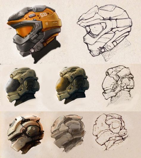 Helmet Concept Art, Sci Fi Helmet, Space Helmet Concept Art, Scifi Helmet Concept Art, Helmet Drawing, Sci-fi Helmet, Artist Problems, Helmet Concept, Futuristic Armor