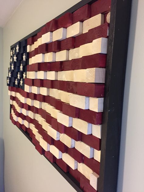 2x4 Flag, American Flag Wood Projects, American Flag Projects, 4h Project Ideas, Wooden Flags Diy, Wood Flag Diy, American Flag Diy, Wooden Flags, Flag Ideas