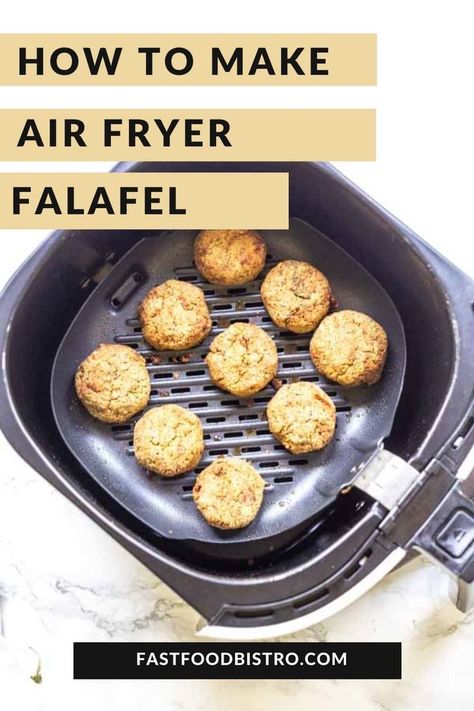 Yes, you can turn chickpeas into falafel using an Air Fryer. This easy Air Fryer falafel recipe shows you how. They made be that dark brown compared to pan-fried or deep fried falafel but they are just as tasty. Serve as a snack or a full meal with pita bread and a salad. Want to try? Visit fastfoodbistro.com for the full recipe and instructions Falafel Recipe Canned Chickpeas, Air Fried Falafel, Air Fryer Falafel Recipe, Healthy Falafel Recipe, Best Falafel Recipe, Air Fryer Falafel, Vegan Falafel Recipe, Falafel Recipe Easy, How To Make Falafel