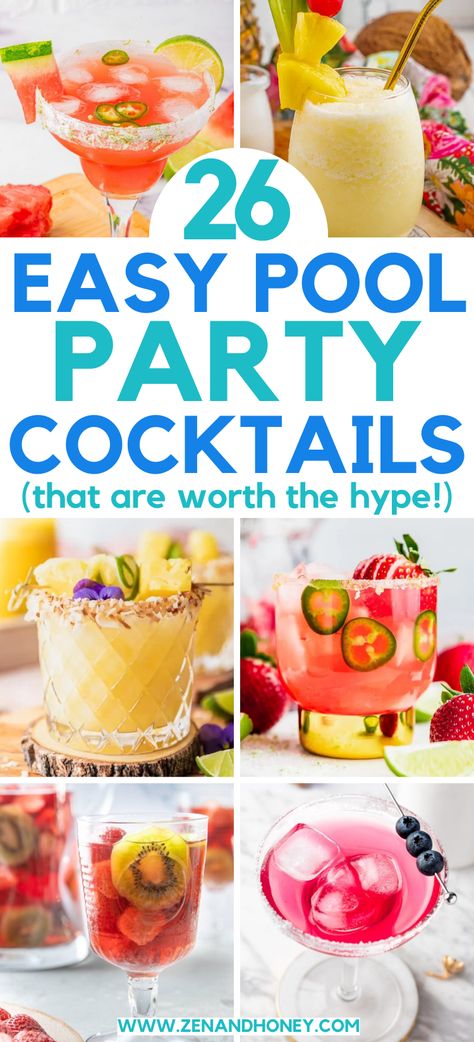 These are the best pool party drinks ever! Pool party cocktail recipes, pool party recipes, summer cocktails, summer cocktail recipes, pool party ideas, bbq cocktails, summer party cocktails. Pool Party Cocktails Alcohol, Best Pool Side Drinks, Pool Party Punch Alcohol, Pool Party Grilling Ideas, Easy Pool Drinks Alcohol, Pool Party Drink Ideas, Pool Party Snacks For Adults Easy, Pool Party Alcohol Drinks, Pool Side Cocktails