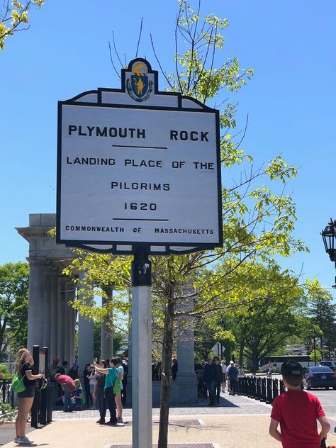 Historic Sign Plymouth Rock. Plymouth, Massachusetts. Paul Chandler May 2019. Plymouth Massachusetts, Plymouth Rock, East Coast Travel, Us Holidays, Family Genealogy, Historic Buildings, Historical Sites, Cape Cod, Plymouth