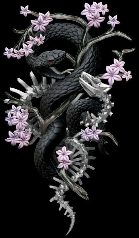 Chaotic-Kookie Wallpaper Seni, Snake Wallpaper, Snake Tattoo Design, Snake Art, Tapeta Pro Iphone, Snake Tattoo, 문신 디자인, A Snake, 판타지 아트