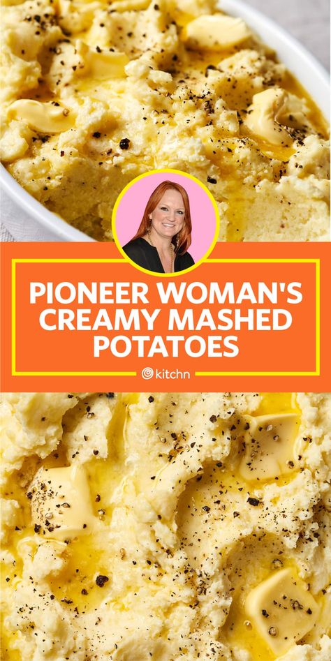 Pioneer Woman Mashed Potatoes, Pioneer Woman Recipes Dinner, Creamy Mashed Potatoes Recipe, Ree Drummond Recipes, Mashed Potato Casserole, Perfect Mashed Potatoes, Best Mashed Potatoes, Creamy Mash, Celebrity Recipes