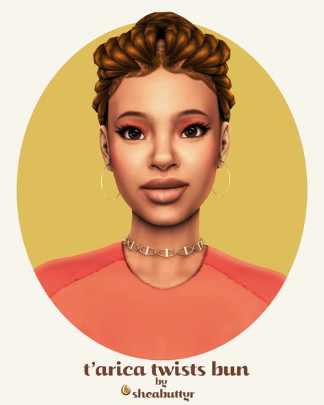 Ts4 Hair, Sims 4 Black Hair, Mod Hair, Afro Twist, Sims 4 Game Mods, Twist Bun, Best Sims, Sims 4 Game, Sims 4 Cc Finds