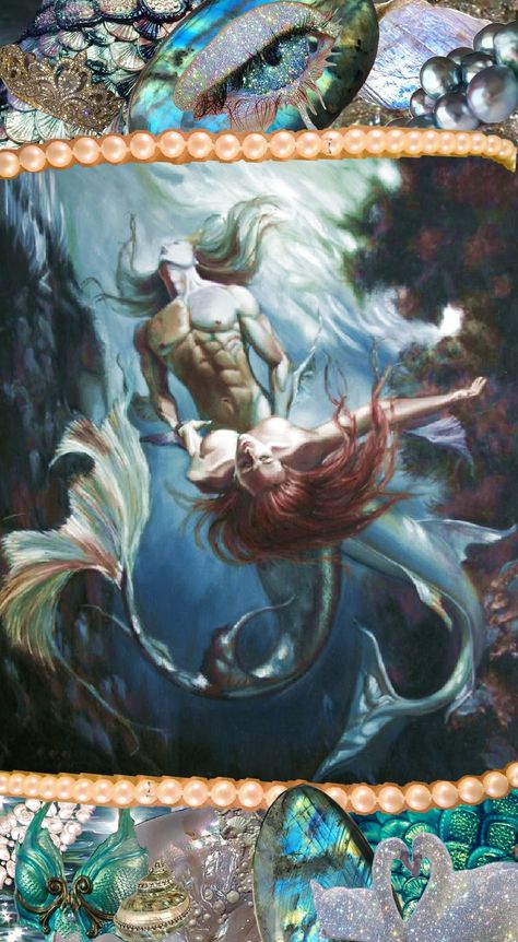 Mermaid Love #mermaids #borisvallejo #merman #romance #labradorite Merman And Mermaid, Mermaid Romance, Boris Vallejo, Your Aesthetic, Connect With People, Creative Energy, Labradorite, Mermaid, Romance