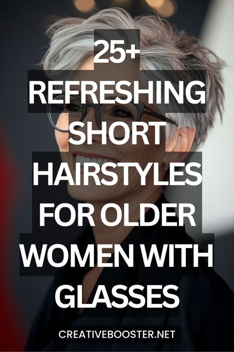 Click for More ➡️ | Save for Later ❤️  Looking for the perfect short hairstyle to pair with your glasses? This list of 26 stunning options is here to inspire! From sleek tapered cuts in steel gray to textured bobs in natural brown, these styles are all about celebrating individuality and ease. Whether you prefer a polished or tousled finish, these haircuts are designed to highlight your frames while keeping things fresh. Step into 2025 with a hairstyle that radiates sophistication and confidence!   #ShortHairStyles #Over50Style #GlassesFashion Women With Glasses, Textured Bobs, Short Hairstyles For Older Women, Sleek Short Hair, Gray Balayage, Older Women's Hairstyles, Hairstyles For Older Women, A Hairstyle, Honey Blonde Highlights