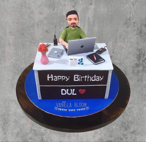 Office Theme Cake, Bdy Cake, Birthday Cake For Papa, Birthday Cake For Father, Cake Design For Men, Indian Cake, 52 Birthday, Cake For Husband, School Cake