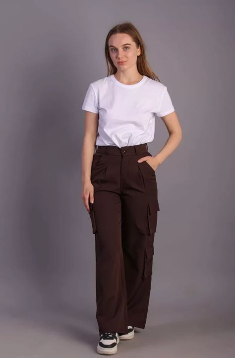 Women Coffee brown Korean 5 pocket cargos Cargo Pants Korean Outfit, Pants Korean Outfit, Brown Korean, Brown Cargo Pants, Pants Korean, Classic Brown, Denim Material, Coffee Brown, Modern Woman