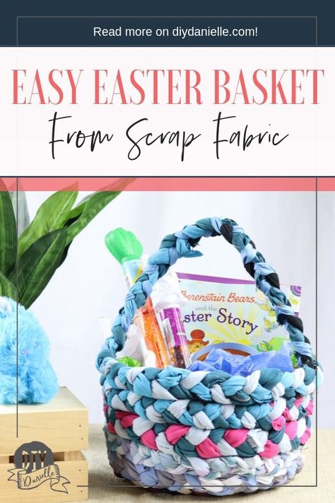 Make an easy Easter basket using scrap fabric (old clothing, sheets, and other household items work great!). This is a fun hand sewing project! #sewing #sew #upcycling #upcycled #Easter Gothic Easter, Easter Sewing, Easter Baskets To Make, Holiday Hand Towels, Upcycle Diy, Easter Stuff, Upcycled Projects, Clothing Crafts, Hand Sewing Projects