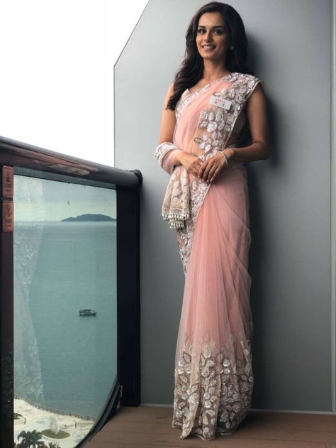 Manushi Chillar Manushi Chiller, Manushi Chillar, Manushi Chhillar, Indian Saree Blouses Designs, Pakistani Bridal Dresses, Saree Models, Celebrity Trends, Miss World, Indian Attire