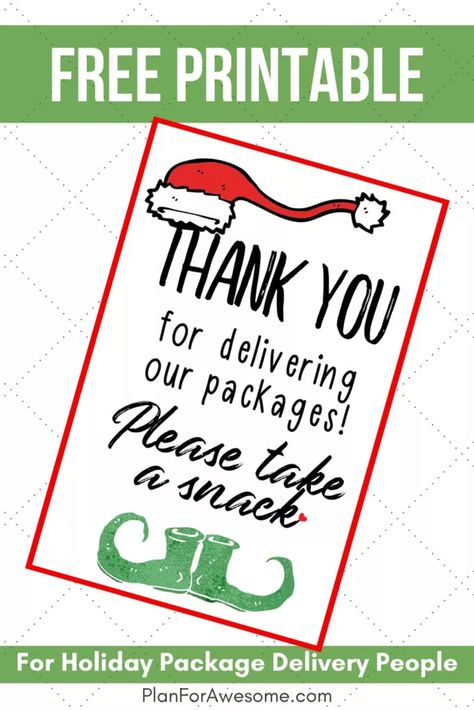 Delivery Sign, Delivery Person Thank You Basket, Amazon Delivery Thank You, Ups Snack Basket Sign, Delivery Driver Snack Basket Printable, Ups Christmas Thank You Basket Sign, Mailman Christmas Gifts Free Printable, Delivery Driver Thank You Printable, Thank You Delivery Drivers Printable