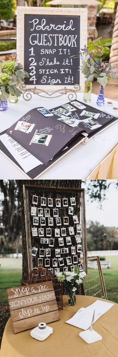 Polaroid Wedding, Photo Guest Book Wedding, Rustic Wedding Decorations, Boda Mexicana, Photo Guest Book, Wedding Guest Book Alternatives, Nontraditional Wedding, Guest Books, Guest Book Alternatives