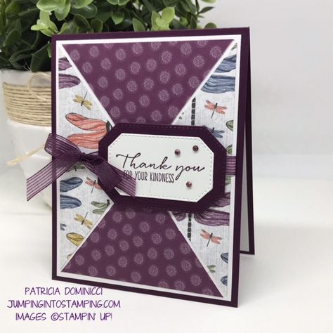 Triangle Cards Template, Stampin Up Triangle Dies Cards, The Right Triangle Stampin Up Cards, Diagonal Split Cards, Triangle Cards Design, Stampin Up Stitched Triangle Dies Cards, Quadrilateral Cards, Angled Cards, Fracture Cards