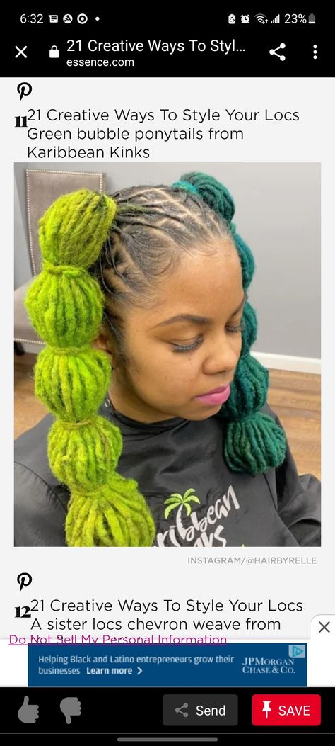 Bubble Ponytail Locs, Loc Bubble Ponytail, Puffy Locs, Ponytail Locs, Sister Locs, Bubble Ponytail, Bubble Braids, Green Bubble, Loc Styles