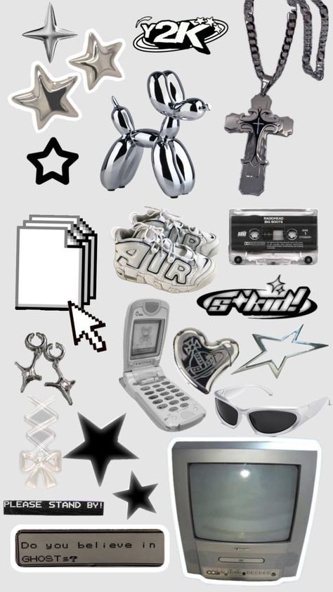 Y2k Inspiration Board, Stargirl Aesthetic Stickers, Y2k Scrapbook Stickers, Y2k Png Scrapbook Sticker, Y2k Aesthetic Decor, Y2k Inspo Board, Y2k Grunge Stickers, Y2k Scrapbook Aesthetic, Y2k Printable Stickers