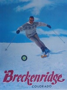 TrygveBerge_retro Breckenridge Colorado Skiing, Colorado Travel Poster, Breckenridge Ski Resort, Ski Vintage, Vintage Ski Posters, Winter Resort, Retro Ski, Ski Posters, Breckenridge Colorado