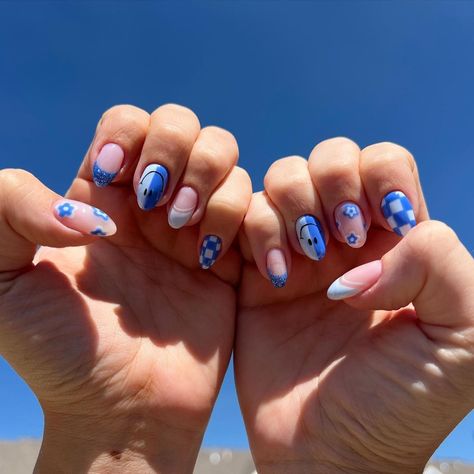 Baby Shower Nails For Boys, Boy Mom Nail Ideas, Nails For Baby Boy Arrival, Baby Boy Nails Designs Blue, Nails For Baby Boy, Boy Mom Nails, Baby Boy Nails Designs, Baby Boy Nail Ideas, Boy Baby Shower Nails