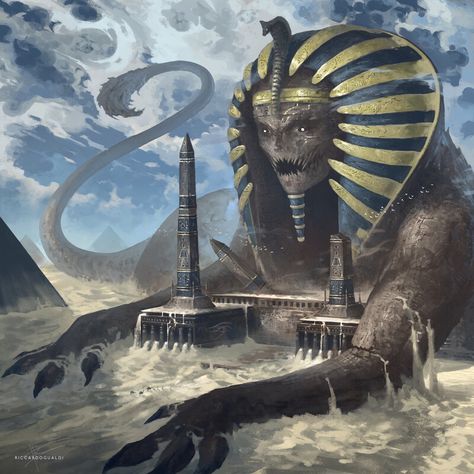 Sphinx Mythology, Sphinx Egyptian, Sphinx Egypt, Sphinx Of Giza, Egyptian Goddess Art, Ancient Egypt Gods, Scifi Fantasy Art, Dungeons And Dragons Classes, Ancient Egypt Art