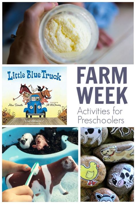 Weekly Activity Plans Archives ~ Page 2 of 4 ~ Virtual Book Club for Kids Little Blue Truck Activities Toddlers, Little Blue Truck Activities Preschool, Little Blue Truck Sensory Bin, Little Blue Truck Craft, Little Blue Truck Activities, Farm Week, Book Club For Kids, Preschool Farm, Story Retelling