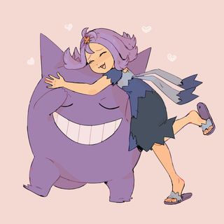 Acerola and Gengar Pokemon Acerola, Acerola Pokemon, First 150 Pokemon, Adorable Pokemon, Halloween Pokemon, Pokemon Stories, Pokémon Heroes, Pokemon Sun And Moon, Pokemon Umbreon