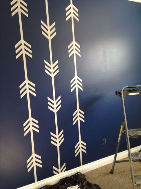 Boys Room Accent Wall, Boy Room Accent Wall, Nursery Paint, Navy Accent Walls, Purple Girls Room, Tape Wall, Room Accent Wall, Diy Wall Painting, Accent Wall Paint