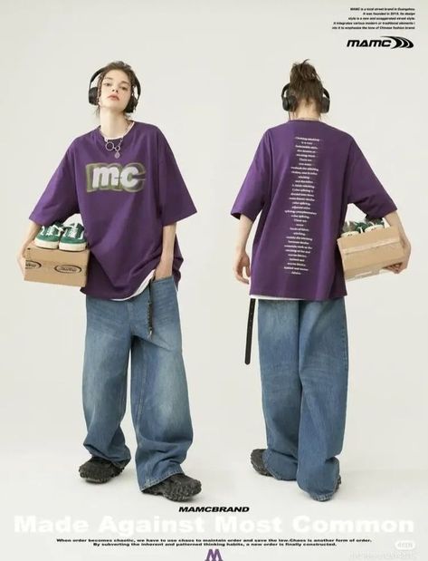 BAGGY FIT Hip Hop Dance Outfits 2000s, Retail Store Instagram Feed, Desain Merek, Baggy Shirt, Mode Punk, 일본 패션, Desain Editorial, Everyday People, Poses References