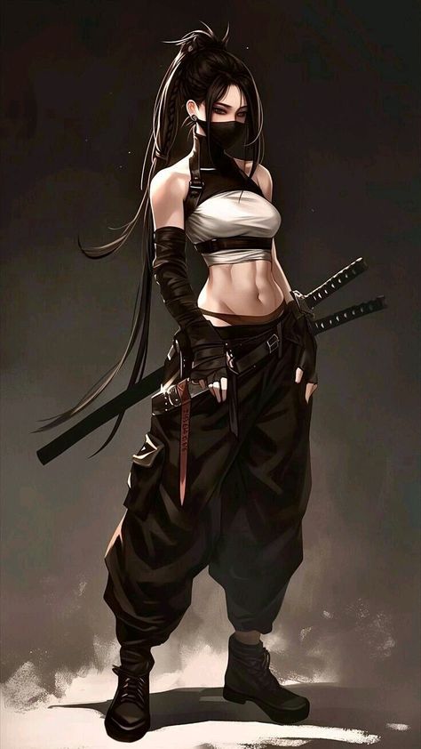 Female Samurai Art, Kapten Marvel, Avatar Art, Female Ninja, Female Samurai, Female Assassin, Arte Ninja, Warrior Outfit, Ninja Girl