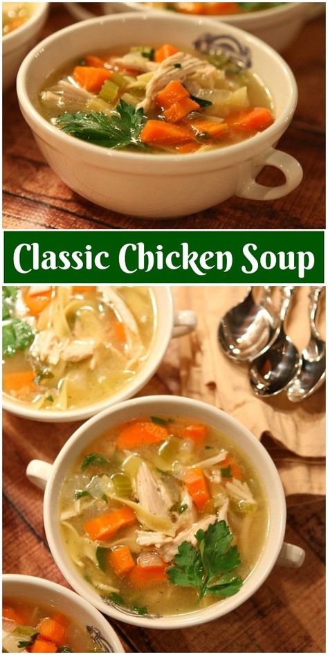 Chicken Soup Recipes Easy, Cozy Winter Recipes, Chicken Soup Recipe, Food Easy, Best Comfort Food, Weeknight Dinner Recipe, Chicken Soup Recipes, Chicken Flavors, Chicken Soup