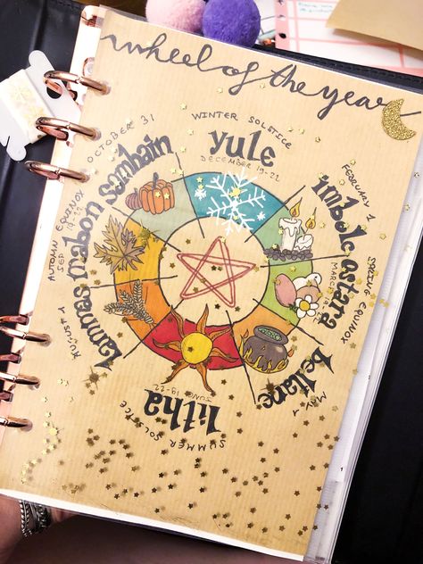 Witchy Bullet Journal Ideas, Witch Journal Ideas Witchcraft, Witch Bullet Journal, Tarot Bullet Journal, Witchy Journal Ideas, Wheel Of The Year Art, Witchy Bullet Journal, Witch Journal Ideas, Wheel Of Year