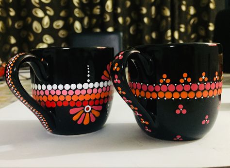 Dot art on tea cups #diy #tea #mandala #mandalaartist #loveyourself #color #artistsoninstagram #gifts #diwali Painting On Cup, Tea Cups Diy, Diy Tea, Warli Art, Painted Coffee Mugs, Pot Painting, Clock Painting, Mandala Painted Rocks, Kerala Mural Painting