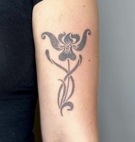 Georgia O Keefe Tattoo, South Asian Tattoos, Symmetrical Wrist Tattoo, Maximalist Tattoo, Anthropology Tattoo, Nouveau Tattoo, Line Work Tattoo, Botanical Tattoo, Makeup Tattoos